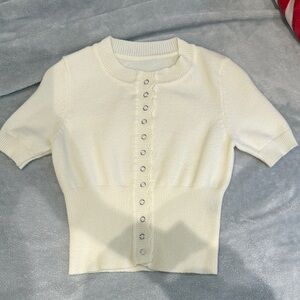 H&M Cream Button-Up Top